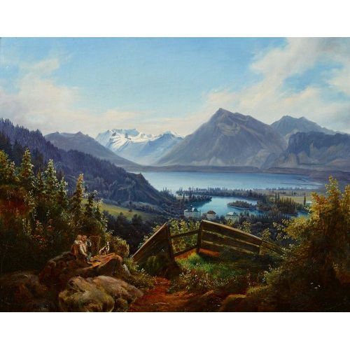 ANTON WINTERLIN : Thunersee mit Niesen (DOBIASCHOFSKY AUKTIONEN AG)