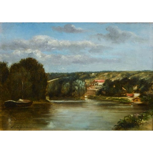 STANISLAS VICTOR �DOUARD L�PINE : Bord de rivi�re (DOBIASCHOFSKY AUKTIONEN AG)
