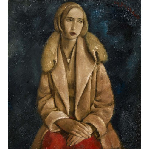 CHARLES PAUL REYNOLD BARRAUD : Bildnis einer jungen Frau im Mantel (DOBIASCHOFSKY AUKTIONEN AG)