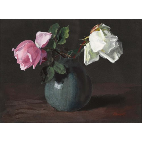 ERNST KREIDOLF : Rosenpaar in Vase (DOBIASCHOFSKY AUKTIONEN AG)