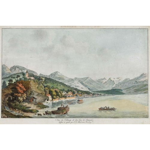 JOHANN LUDWIG ABERLI : 'Vue du Village et du Lac de Brientz' (DOBIASCHOFSKY AUKTIONEN AG)
