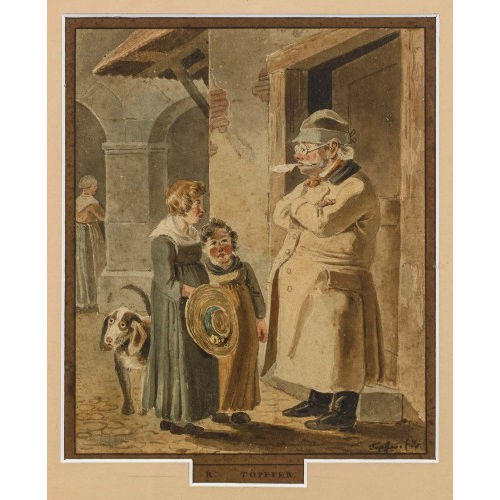 RODOLPHE T�PFFER : Strassenszene (DOBIASCHOFSKY AUKTIONEN AG)