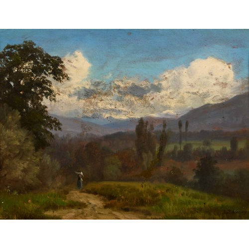 JEAN PHILIPPE GEORGE-JULLIARD : Sommerlandschaft mit B�uerin (DOBIASCHOFSKY AUKTIONEN AG)
