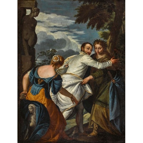 CARLO CANNOVARO (GEN. CARLETTO VERONESE) CALIARI : 'Il Poeta (Ercole) fra il Vizio e la Virt�' (DOBIASCHOFSKY AUKTIONEN AG)