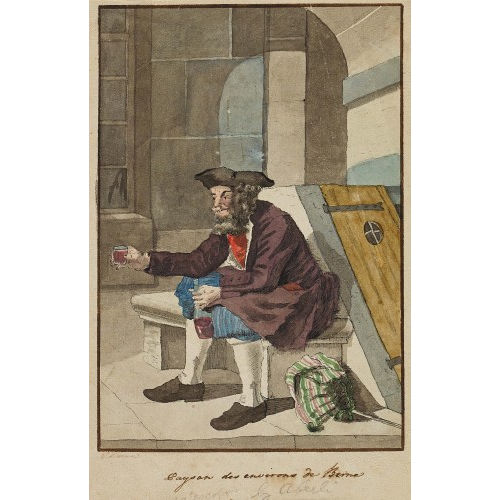 JOHANN LUDWIG ABERLI : 'Paysan des environs de Berne' (DOBIASCHOFSKY AUKTIONEN AG)