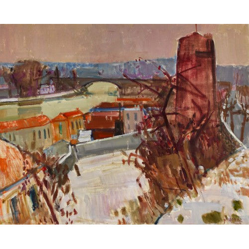 RUDOLF ZENDER : 'La Marne en hiver' (DOBIASCHOFSKY AUKTIONEN AG)