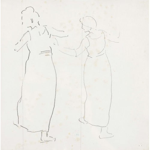 FERDINAND HODLER : Zwei Figurenstudien zu 'Frhliches Weib' (DOBIASCHOFSKY AUKTIONEN AG)