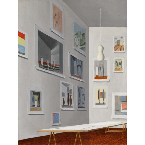 THOMAS HUBER : 'Studio mit Aquarellen' (DOBIASCHOFSKY AUKTIONEN AG)
