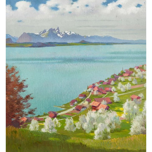 MARCUS JACOBI : 'Thunersee mit Stockhornkette' (DOBIASCHOFSKY AUKTIONEN AG)