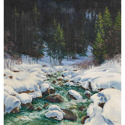 MARCUS JACOBI : Winterlicher Waldbach (DOBIASCHOFSKY AUKTIONEN AG)