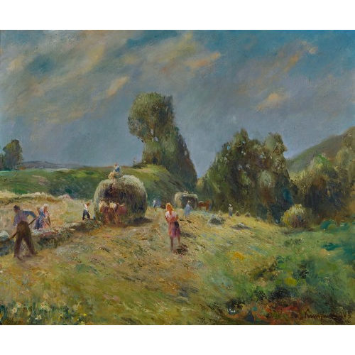 FRITZ P�MPIN : 'Heuet bei Rothenfluh' (DOBIASCHOFSKY AUKTIONEN AG)