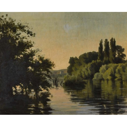 BARTHLEMY MENN : Sommerliche Flusslandschaft (DOBIASCHOFSKY AUKTIONEN AG)