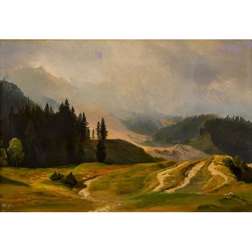 JOHANN GOTTFRIED STEFFAN : Weite Alplandschaft (DOBIASCHOFSKY AUKTIONEN AG)