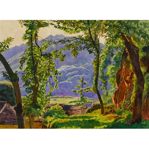 PLINIO COLOMBI : Sommerliche Berglandschaft (DOBIASCHOFSKY AUKTIONEN AG)
