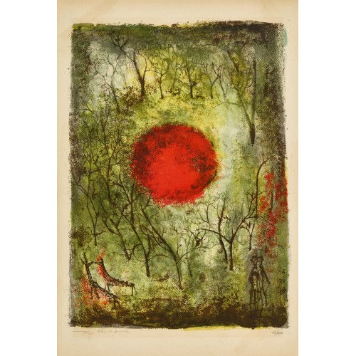 WOU-KI ZAO : 'Le soleil rouge' (DOBIASCHOFSKY AUKTIONEN AG)