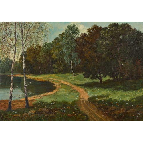 ERNST GUBLER : Wegpartie am Seeufer (DOBIASCHOFSKY AUKTIONEN AG)