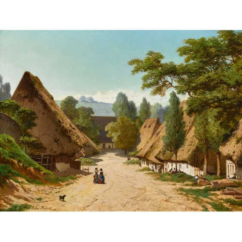 JULES H�BERT : 'Vue � Kerzers, pr�s Morat' (DOBIASCHOFSKY AUKTIONEN AG)