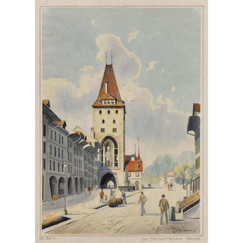 WALTER EGGIMANN : 'Alt Bern. Der Christoffelturm (Ostseite)' (DOBIASCHOFSKY AUKTIONEN AG)