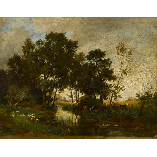 PHILIPP R�TH : Sommerliche Landschaft mit K�hen an der Tr�nke (DOBIASCHOFSKY AUKTIONEN AG)