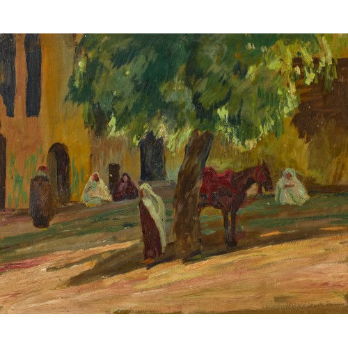 HANS BEAT WIELAND : 'Am Stadttor von Fez' (DOBIASCHOFSKY AUKTIONEN AG)