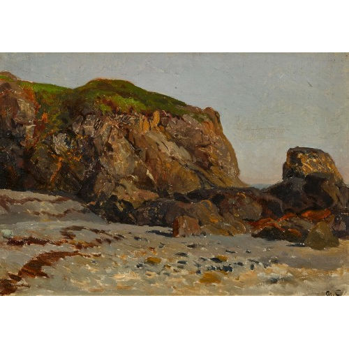 ARTHUR (EIGTL. JEAN BAPTISTE ARTHUR) CALAME : Meeresstrand mit Felsformation (DOBIASCHOFSKY AUKTIONEN AG)
