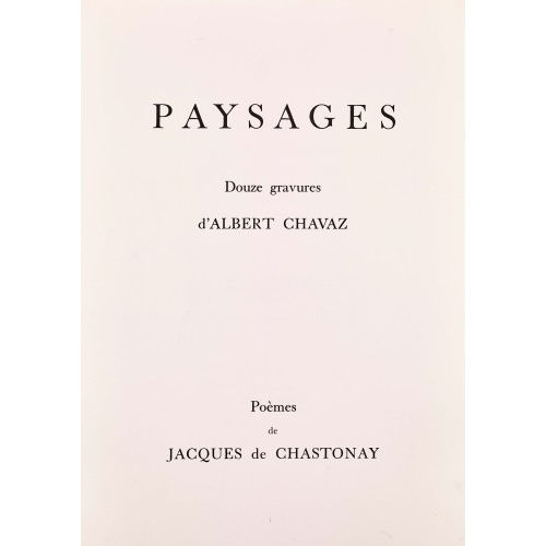 ALBERT CHAVAZ : 'Paysages' (DOBIASCHOFSKY AUKTIONEN AG)