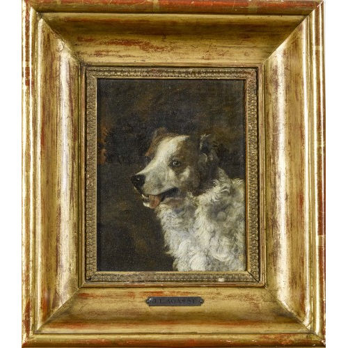 JACQUES-LAURENT AGASSE : Tte de chien (DOBIASCHOFSKY AUKTIONEN AG)