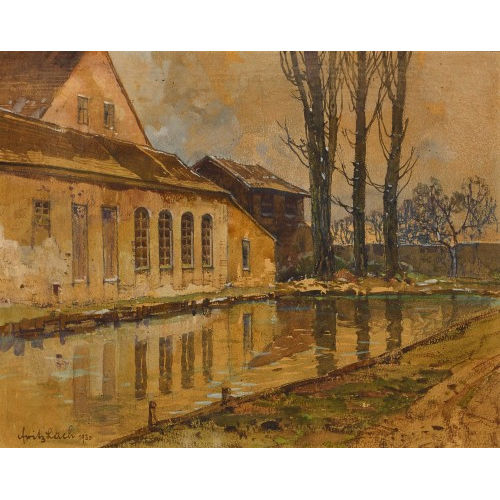FRITZ LACH : Hauspartie an einem Teich (DOBIASCHOFSKY AUKTIONEN AG)