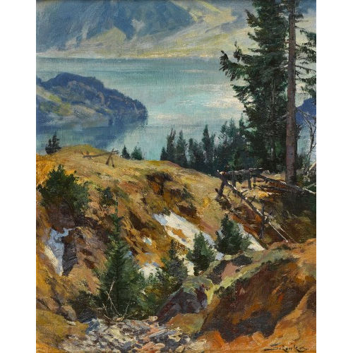 JACQUES MATTHIAS SCHENKER : 'Blick von Romiti-Felsentor auf Vitznauer-Naser' (DOBIASCHOFSKY AUKTIONEN AG)