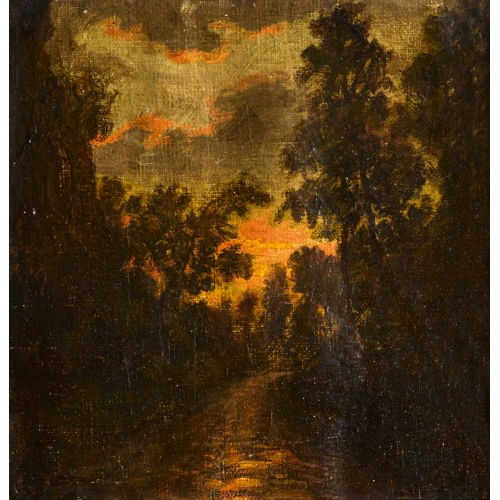 TH�ODORE ROUSSEAU : 'Paysage - effet du soir' (DOBIASCHOFSKY AUKTIONEN AG)