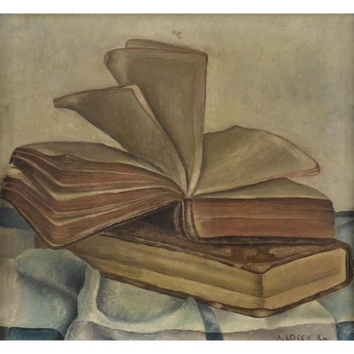ALBERT LOCCA : Nature morte aux livres (DOBIASCHOFSKY AUKTIONEN AG)