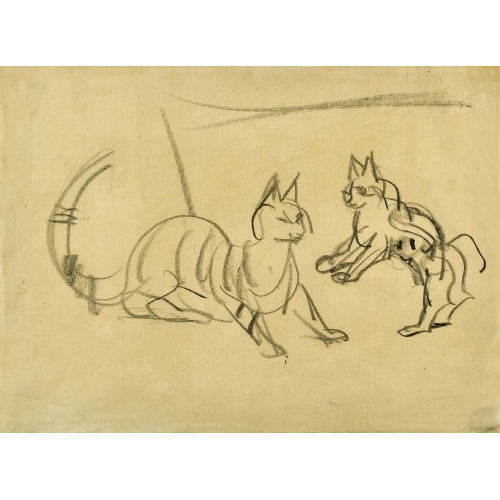 ERNST LUDWIG KIRCHNER : 'Spielende Katze und Junges' (DOBIASCHOFSKY AUKTIONEN AG)