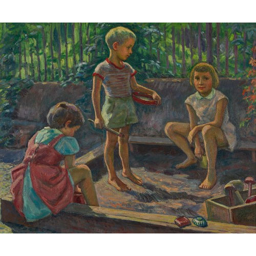 OTTO RUDOLF BRASCHLER : Kinder im Sandkasten (DOBIASCHOFSKY AUKTIONEN AG)