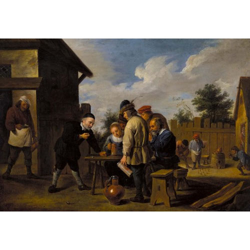 DAVID II TENIERS : Bauern beim Umtrunk und Spiel (DOBIASCHOFSKY AUKTIONEN AG)