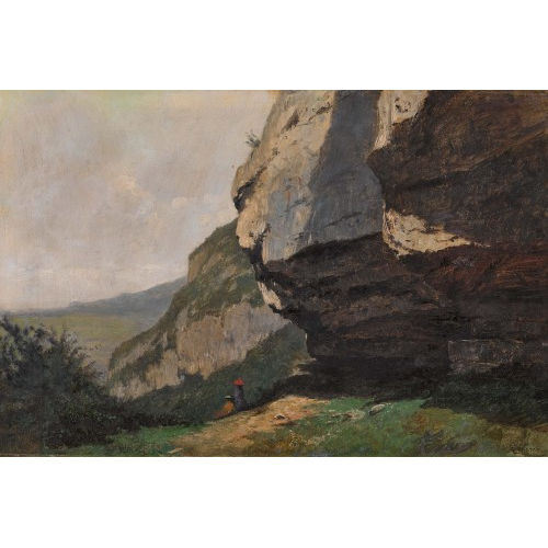 GUSTAVE EUG�NE CASTAN : Felsige Landschaft mit Staffage (DOBIASCHOFSKY AUKTIONEN AG)