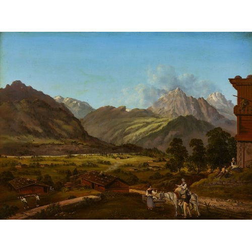 HANS KONRAD USTERI-WEGMANN : 'M�nster im Wallis' (DOBIASCHOFSKY AUKTIONEN AG)