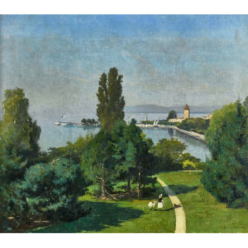 FRANOIS BOCION : 'Ouchy, le parc de Denantou' (DOBIASCHOFSKY AUKTIONEN AG)