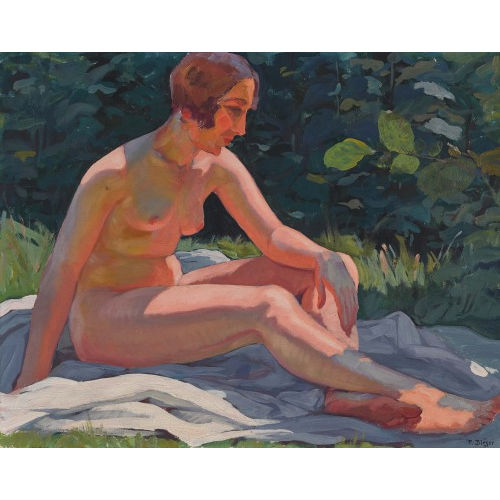 PAUL-L�ON BL�GER : Sitzender Frauenakt in der Sonne (DOBIASCHOFSKY AUKTIONEN AG)