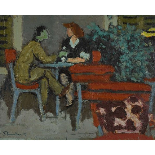 FRED STAUFFER : 'Cafeteria in Basel' (DOBIASCHOFSKY AUKTIONEN AG)