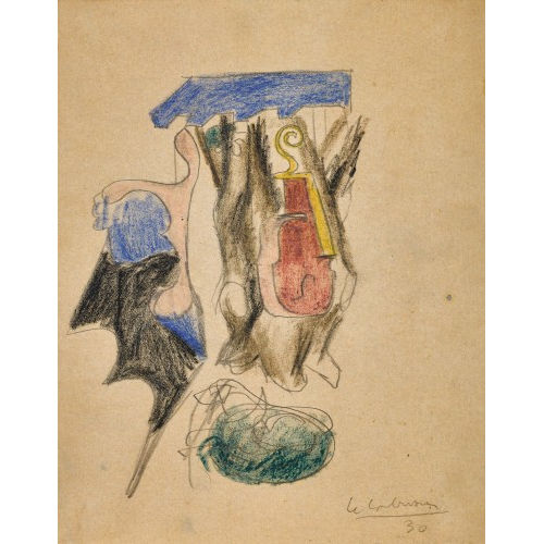 CHARLES-�DOUARD) LE CORBUSIER (EIGTL. JEANNERET : '�tude pour 'Violon, os et Saint-Sulpice'' (DOBIASCHOFSKY AUKTIONEN AG)