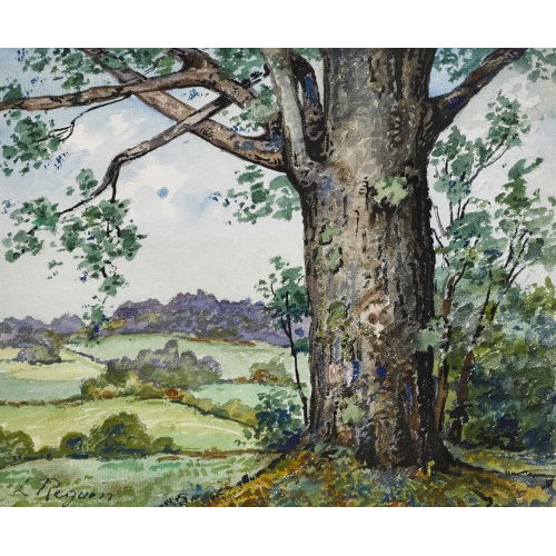LOUIS REGUIN-DUCOMMUN : Landschaft mit Eiche (DOBIASCHOFSKY AUKTIONEN AG)