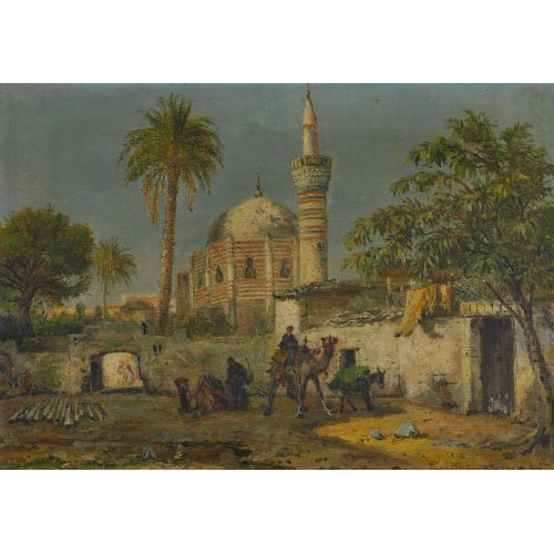 PIERRE HENRI TH�ODORE TETAR VAN ELVEN : Oase mit Kamelreitern (DOBIASCHOFSKY AUKTIONEN AG)