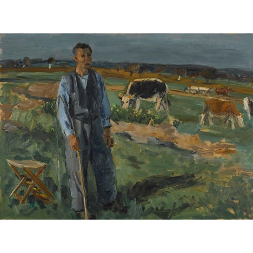 JACQUES D�BLIN : Bauern mit K�hen (DOBIASCHOFSKY AUKTIONEN AG)