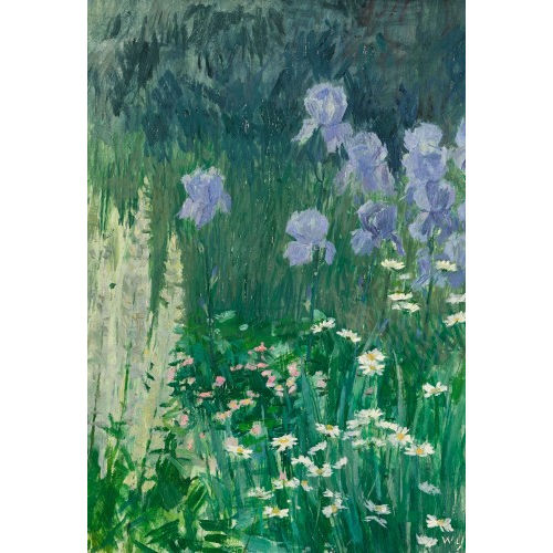 WERNER GFELLER : Wiese mit Schwertlilien und Margeriten (DOBIASCHOFSKY AUKTIONEN AG)
