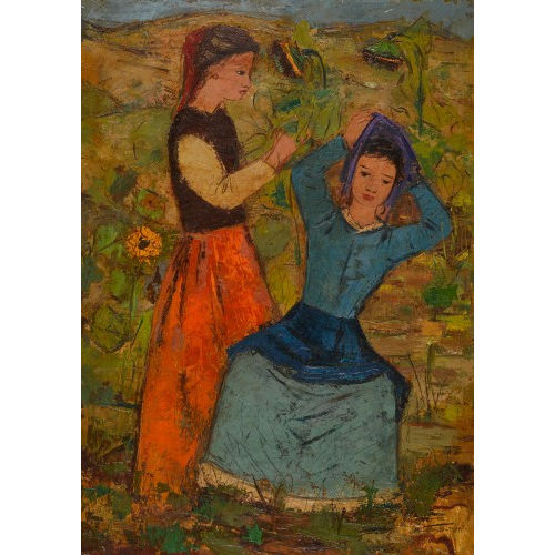 MARGHERITA OSSWALD-TOPPI : Zwei junge B�uerinnen (DOBIASCHOFSKY AUKTIONEN AG)