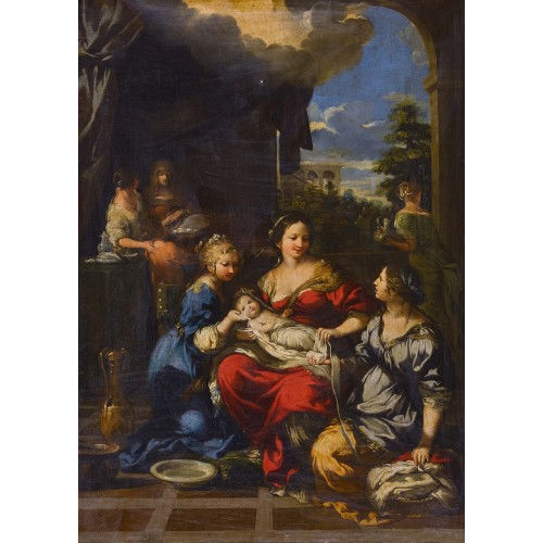 PIETRO DA (EIGTL. BERRETTINI CORTONA : Madonna col Bambino e Santa Martina (DOBIASCHOFSKY AUKTIONEN AG)