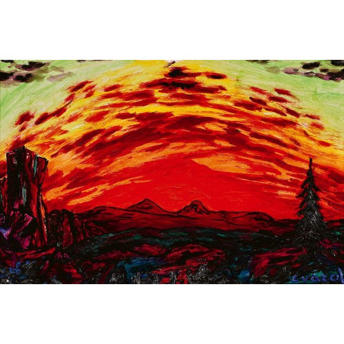 ANDR� JEAN EVARD : Berglandschaft im Abendrot (DOBIASCHOFSKY AUKTIONEN AG)