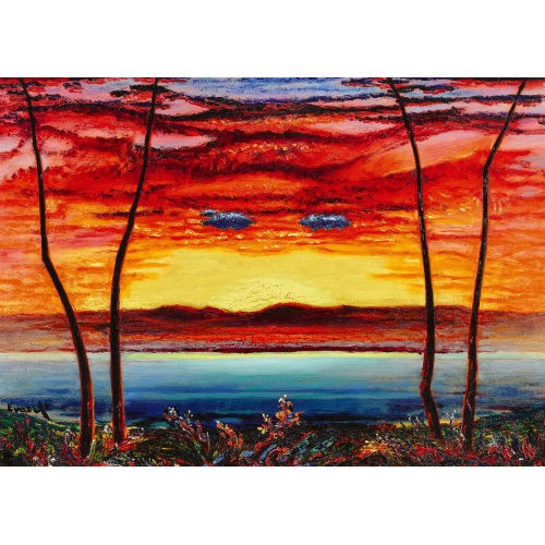 ANDR� JEAN EVARD : Seelandschaft bei Sonnenuntergang (DOBIASCHOFSKY AUKTIONEN AG)