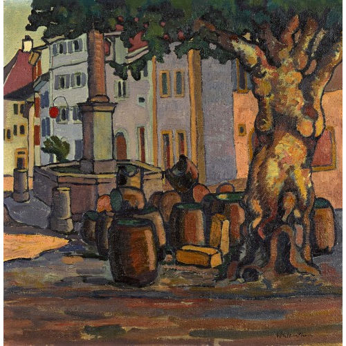 LOUIS JOSEPH VONLANTHEN : Brunnen in Fribourg (DOBIASCHOFSKY AUKTIONEN AG)