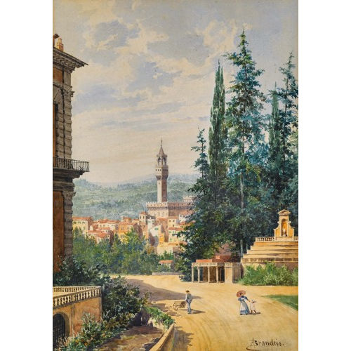 ANTONIETTA BRANDEIS : Sommerliche Strassenpartie in Florenz (DOBIASCHOFSKY AUKTIONEN AG)